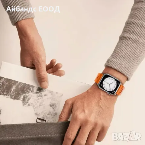 Hermès design каишка за Apple Watch ULTRA/SE/10/9/8/7/6/5/4/3, снимка 6 - Каишки за часовници - 49424101