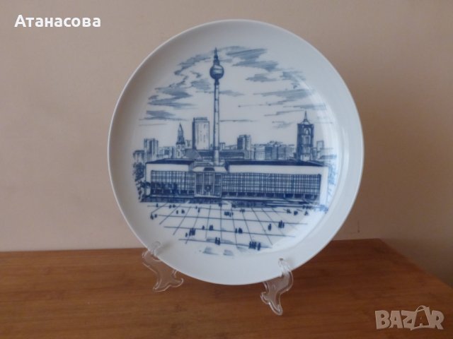 Немска порцеланова чиния за стена кобалт Валендорф с кутия 1970 г, снимка 7 - Декорация за дома - 42146224