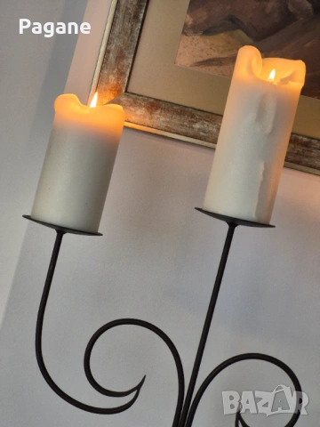  Метален свещник с винтидж дизайн – 53 см, снимка 3 - Декорация за дома - 53294194