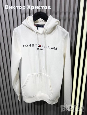 Суичър (худи) Tommy Hilfiger в бял вариант - ТОП модел за сезона ! ! !, снимка 1 - Суичъри - 42654755