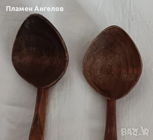 Стари дървени лъжици 2 броя. , снимка 3 - Антикварни и старинни предмети - 51042042