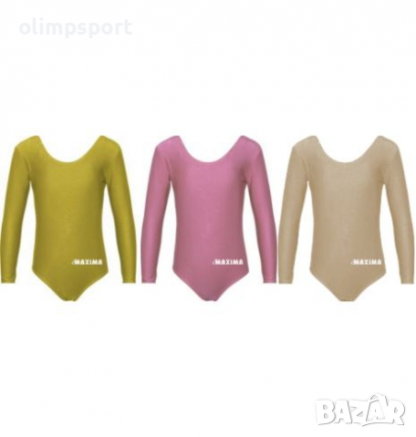 Детско трико с дълъг ръкав и обло деколте. Подходящо за гимнастика, танци и балет