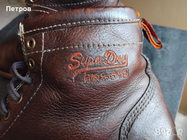 Мъжки винтидж боти от марката Superdry, кожени 42,5 номер, снимка 2 - Мъжки боти - 52963339
