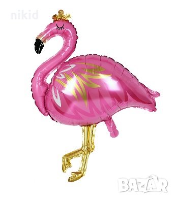 Голямо Фламинго с корона фолио фолиев балон хелий и въздух, снимка 2 - Други - 27707470