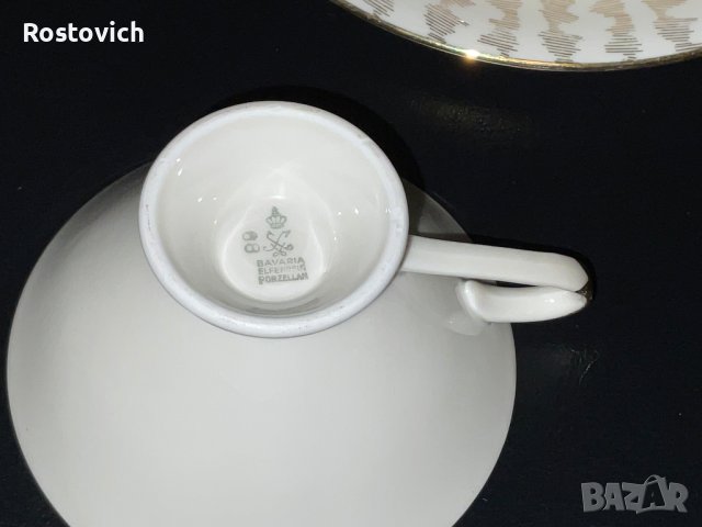 Чаша за чай с чинии “Oscar Schaller”, 1935-1950г. Германия., снимка 4 - Сервизи - 44507345
