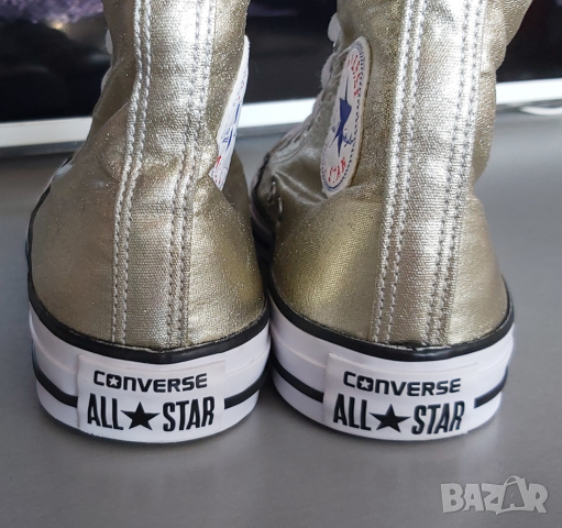 CONVERSE CHUCK TAYLOR HI METALLIC LIGHT GOLD,39 номер , снимка 9 - Кецове - 36238193