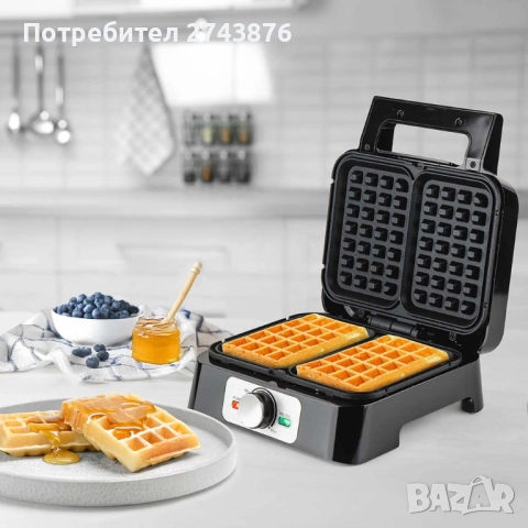 Уред за гофрети белгийска вафла Muhler MHT-1666WXL, 1600W, снимка 7 - Гофретници - 51874595