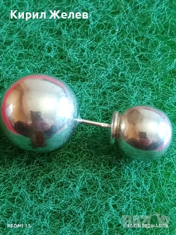 Винтидж пиърсинг сребърна обеца фешън АРТ БИЖУ 53054, снимка 3 - Обеци - 53072046