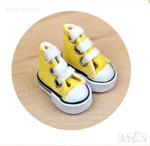 Обувки, кецове 3.5см за кукла, играчка, аксесоари за амигуруми, снимка 2 - Други - 34407002