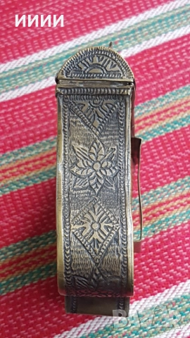 Фишекчийница Фишеклък барутница паласка със сцена , снимка 4 - Антикварни и старинни предмети - 52060973