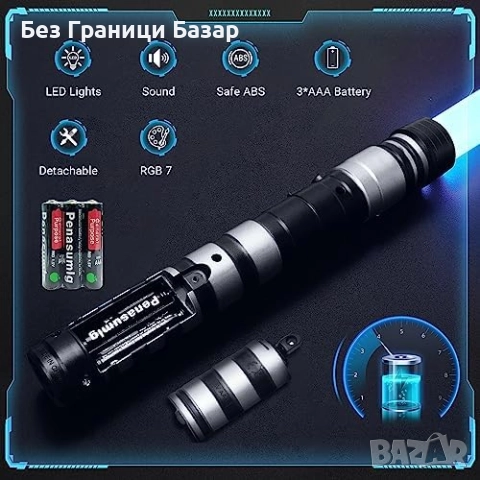 Нов LED светлинен меч с 7 цвята и звук, разтегателна детска играчка, снимка 2 - Други - 52466036