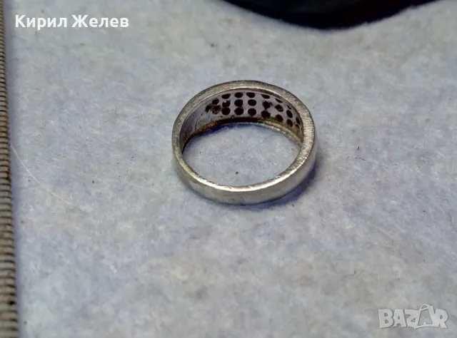 СТИЛЕН СТАР ПРЪСТЕН от БЛАГОРОДНА СТОМАНА с БЯЛА ПОЗЛАТА и ПЕЧАТ 835 НЯКОИ ЦИРКОНЧЕТА ЛИПСВАТ! 48266, снимка 8 - Пръстени - 49704318