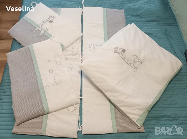 Обиколник за бебешко креватче и олекотена завивка (размер 120х70 см)