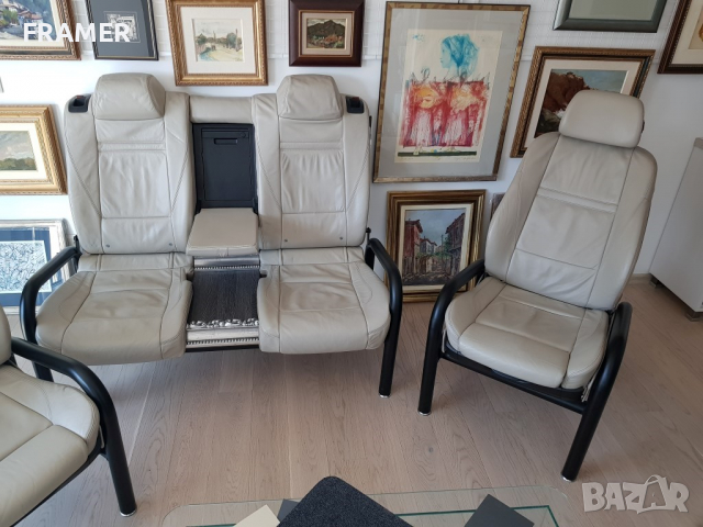 Уникална дизайнерска кожена мека мебел гарнитура от БМВ Х6, снимка 4 - Дивани и мека мебел - 36220522