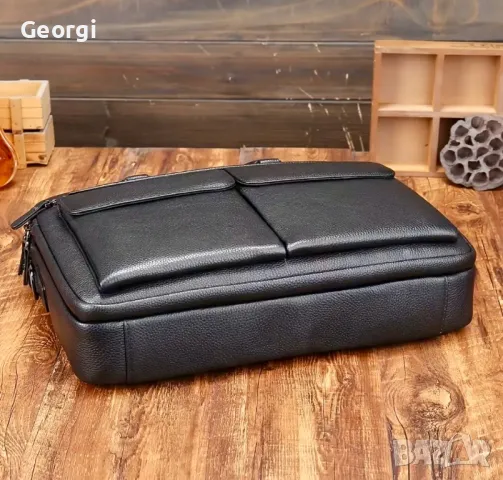 Есенна колекция*/ Луксозно/Елегантна, Премиум Бизнес чанта{куфарче за лаптоп 15} Естествена•кожа!, снимка 14 - Чанти - 49280932