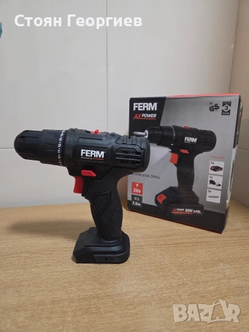 Чисто нова акумулаторна бормашина FERM CDM1191 без батерия и зарядно 