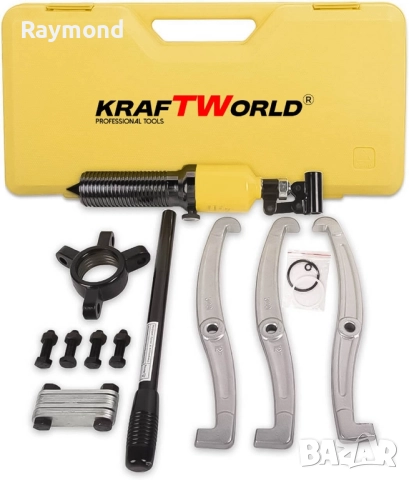 Професионална Хидравлична скоба KraftWorld 15T – за лагери, фланци и зъбни колела, снимка 9 - Други инструменти - 51793475