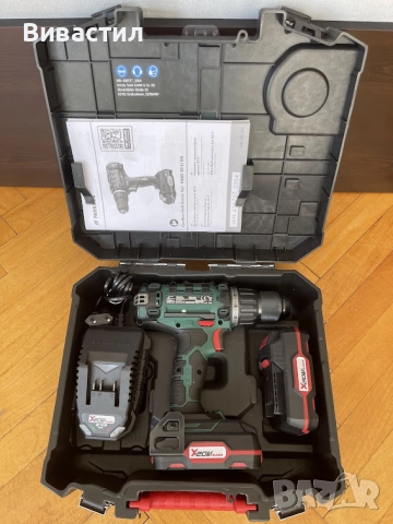 Parkside Акумулаторен ударен винтоверт с две скорости може и в куфар с аксесоари и втора батерия, снимка 4 - Винтоверти - 50646426