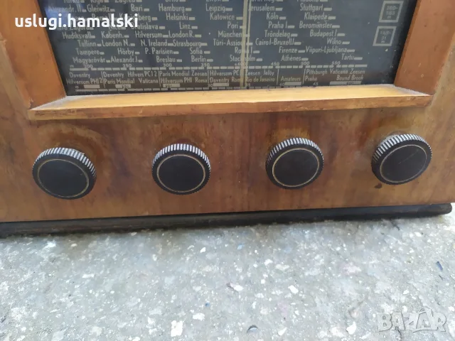 Старо лампово радио Philips, снимка 4 - Антикварни и старинни предмети - 56162203