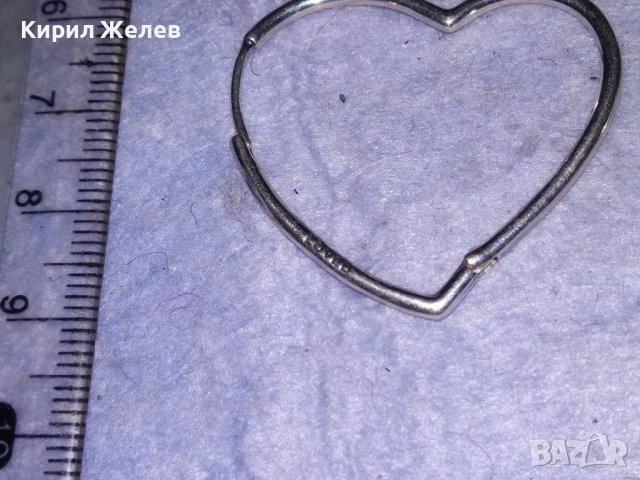 ШАРМАНТНИ СЪРЦЕВИДНИ ПОСРЕБРЕНИ АРТ ОБЕЦИ БЕЛ ЕПОК СТИЛ от БЛАГОРОДНА НЕРЪЖДАЕМА СТОМАНА 19810, снимка 3 - Обеци - 40499639