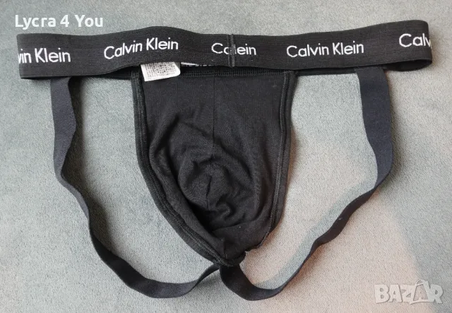 Calvin Klein L/XL мъжки черен памучен джокстрап, снимка 6 - Бельо - 50382841