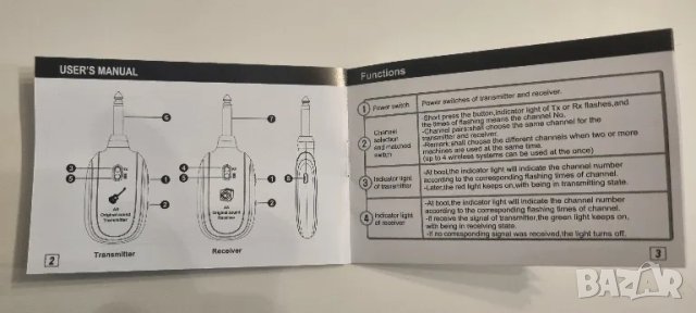 LEKATO безжичен китарен предавател, приемник, снимка 6 - Друга електроника - 49703041