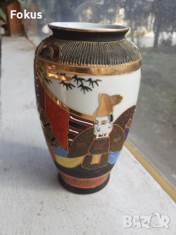 Ваза Сатцума Япония "Nippon Tokusei" поизв.преди 2 св. война, снимка 2 - Антикварни и старинни предмети - 53388626