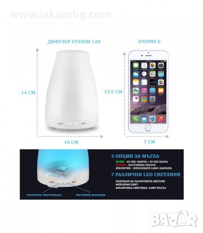 ДИФУЗЕР С ЕТЕРИЧНИ МАСЛА ЗА АРОМАТЕРАПИЯ - код 2023, снимка 9 - Други - 33964987