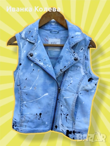 Дънково елече с Аксел Роуз, снимка 4 - Якета - 51440790