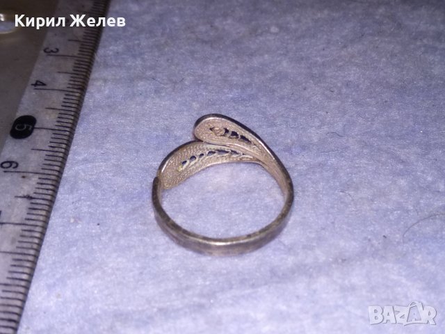 СТАРИНЕН СРЕБЪРЕН ПРЪСТЕН ФИЛИГРАННО СРЕБРО 950 ПРОБА РЪЧНА МАЙСТОРКА ФИНА ИЗРАБОТКА 17105, снимка 10 - Антикварни и старинни предмети - 41342143