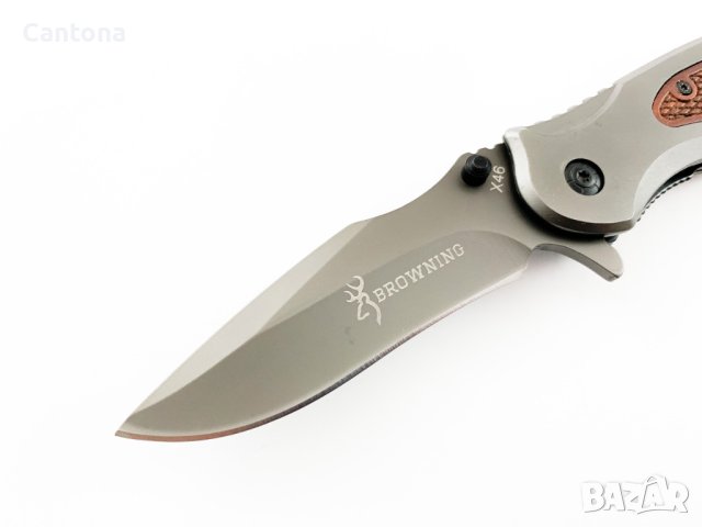 Сгъваем полу автоматичен нож с иноксово покритие Browning X46 - 97 х 224, снимка 3 - Ножове - 41067198