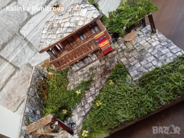 Макет на българска,старинна къща.Ръчна изработка., снимка 2 - Декорация за дома - 50155453