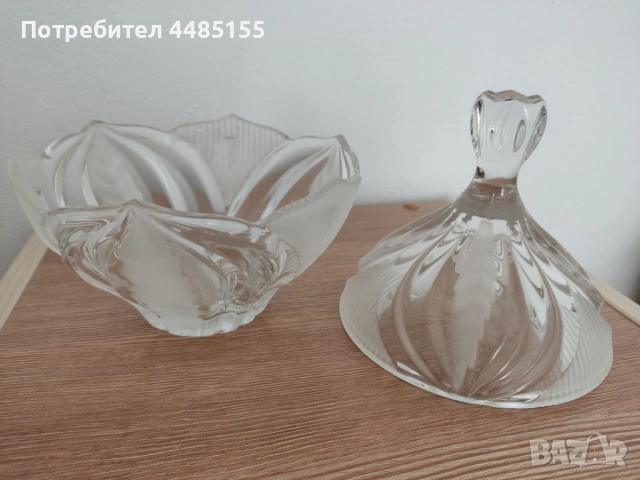 Кристална бонбониера с капак, снимка 5 - Други - 53597908