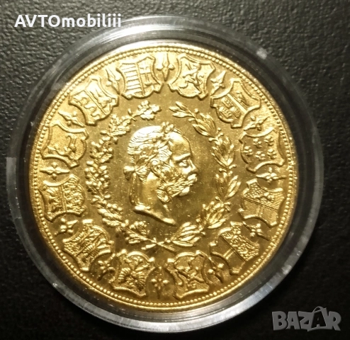 Позлатена монета 4 Дуката 1873 г Австрийска империя , снимка 5 - Нумизматика и бонистика - 52665338