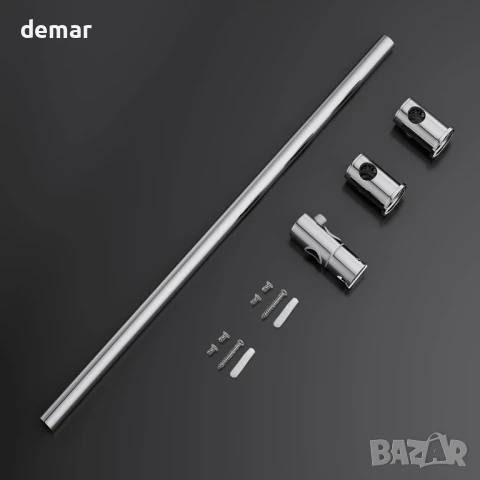 MORADO 68 см, плъзгаща се дръжка за душ с регулируем държач за ръчен душ, стенен монтаж, хром, снимка 6 - Други стоки за дома - 50583169