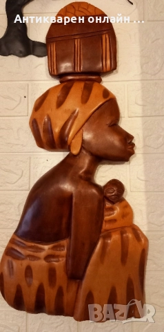 африкански дървени фигури за стена, снимка 2 - Колекции - 52588146