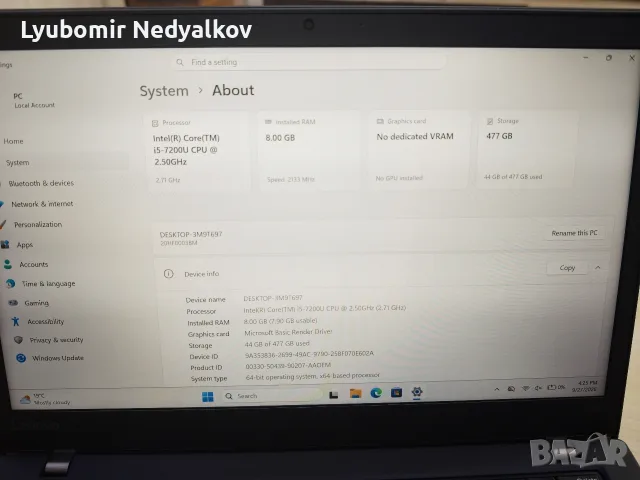 Lenovo T470s Intel i5-7200U, снимка 5 - Лаптопи за дома - 56245265