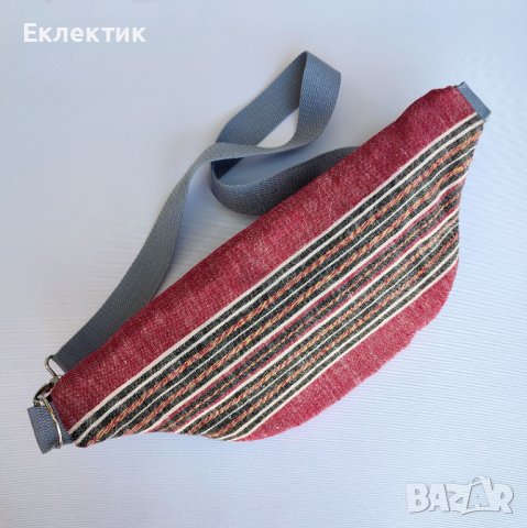 Ръчно шита чанта от винтидж ръчнотъкан конопен плат, снимка 12 - Чанти - 41947176