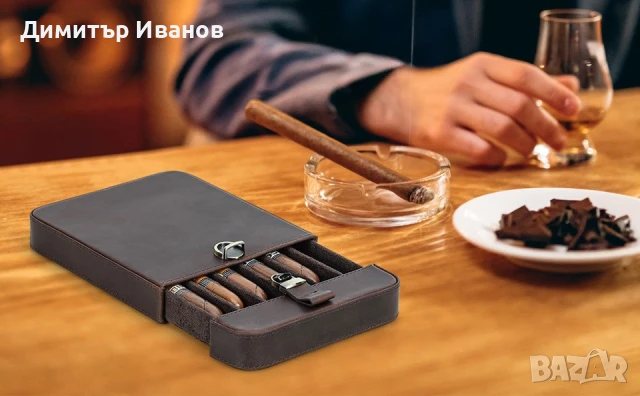 Ретро кожен калъф за 6 пури от естествена кожа, снимка 5 - Други - 50997611