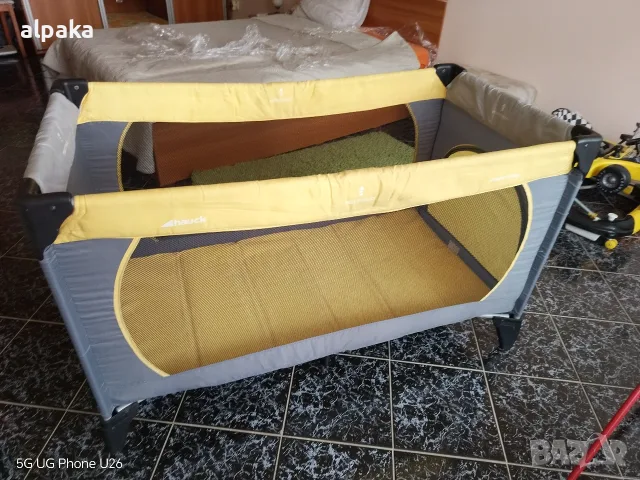 Сгъваема кошара за спане и игра Hauck Dream'n Play (Жълто/Сиво) , снимка 4 - Кошарки - 56232912