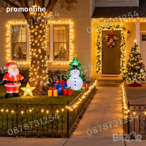 Верига 50м с 250бр светещи коледни лампички 3 цвята 8 режима светене, снимка 9 - Други - 52471479