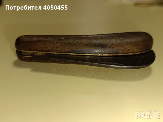 Старинен сгъваем овощарски нож с дървена дръжка, снимка 5 - Антикварни и старинни предмети - 55845916