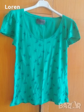 Памучна блузка с пеперудки, снимка 6 - Блузи с дълъг ръкав и пуловери - 51384241