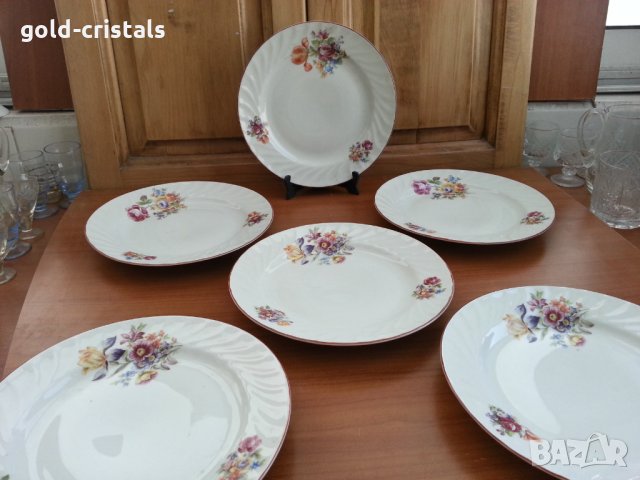 Стар български порцелан чинии плитки, снимка 3 - Антикварни и старинни предмети - 35849186