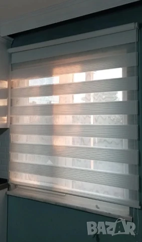 Щори ECD Ролетни, Текстилни, Двойни, Без пробиване, Включен монтажен материал, Бял,Сив ,Бежов