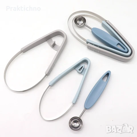 Портативен мултифункционален комплект, Фруктова лъжица/издълбвач 3‑в‑1 за плодове, снимка 1