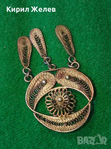 РЕТРО ФИЛИГРАННА СРЕБЪРНА БРОШКА с ГРАНУЛАЦИЯ МАЙСТОРСКА ЮВЕЛИРНА РАБОТА СРЕБРО 950 ПРОБА 5090, снимка 11 - Антикварни и старинни предмети - 30330459