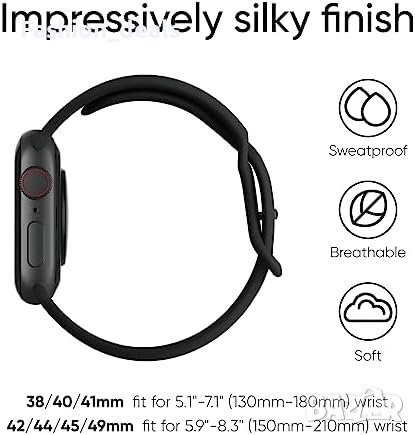 Нова Спортна силиконова каишка Съвместима с Apple Watch 38*40*41mm Жени Мъже, снимка 2 - Каишки за часовници - 42248175