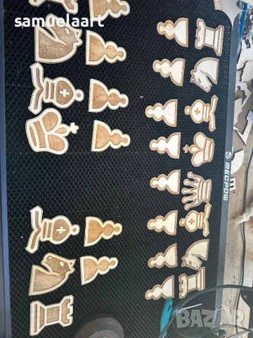 Ръчно изработени шахматни фигури от дърво ♟️, снимка 2 - Шах и табла - 50927945