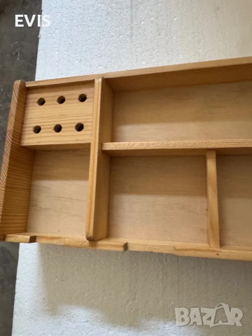 Дървена органайзер кутия с прегради + стойка за зареждане на телефон, снимка 3 - Други стоки за дома - 50791824
